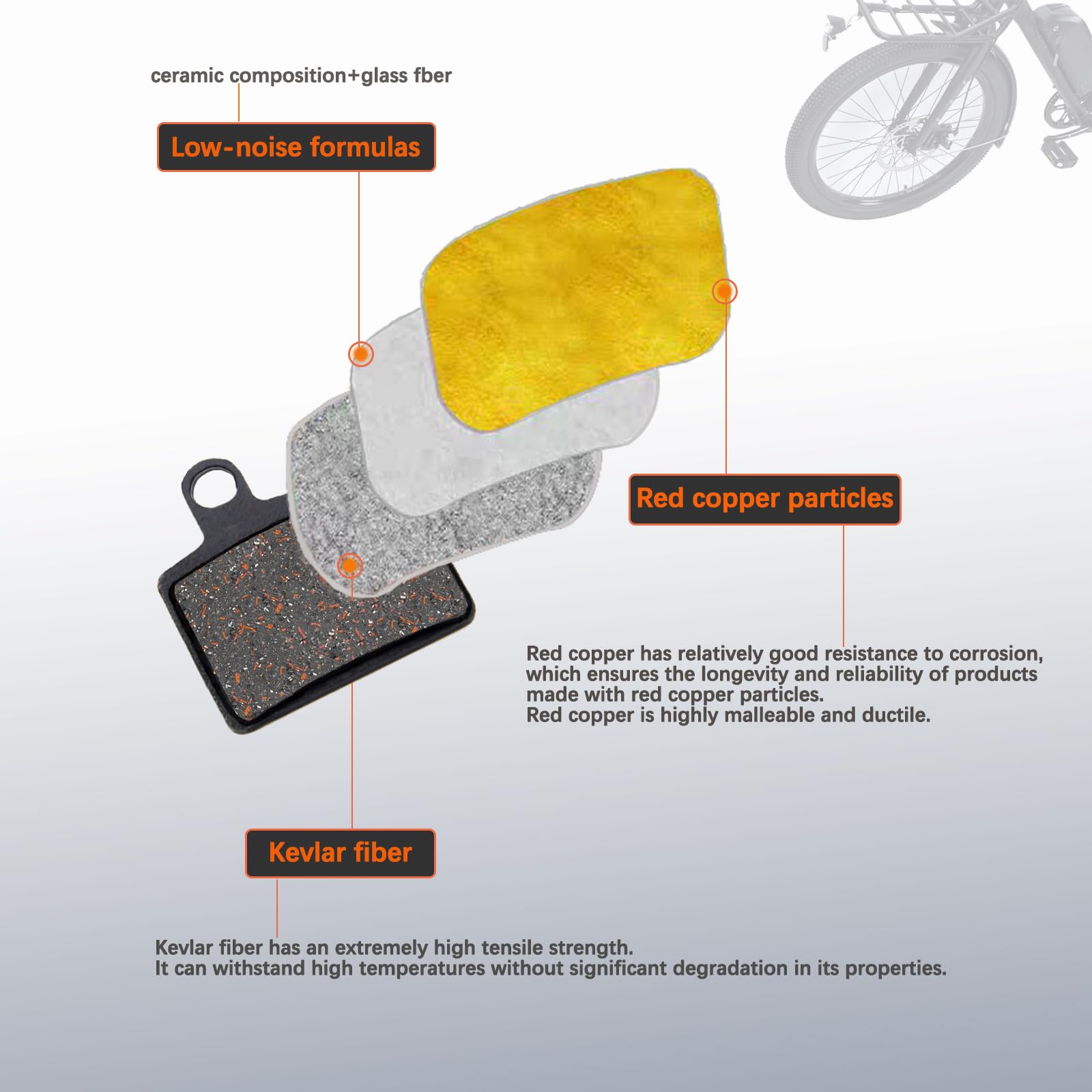2 Paia Pastiglie Freni in Ceramica per Bicicletta per HAYES Dyno Comp Sport Radar Stroker Ryde, Pastiglie Freno di Bicicletta