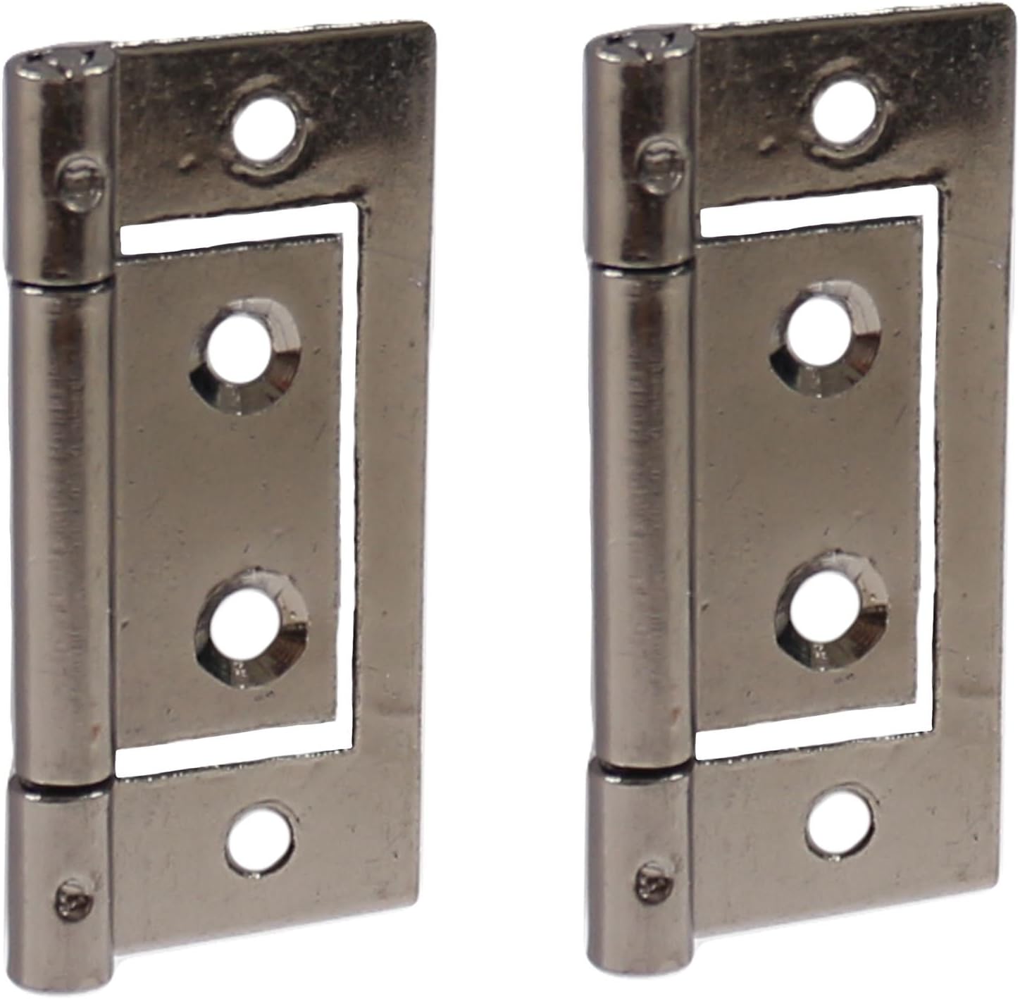 10x Pairs of 50mm/2" Dark Chrome Flush Hinges