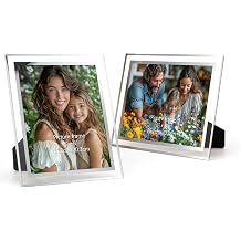 PETAFLOP Photo Frames 8x6 Inch 15x20 cm Glass for Family Office Table Decorations Set of 2