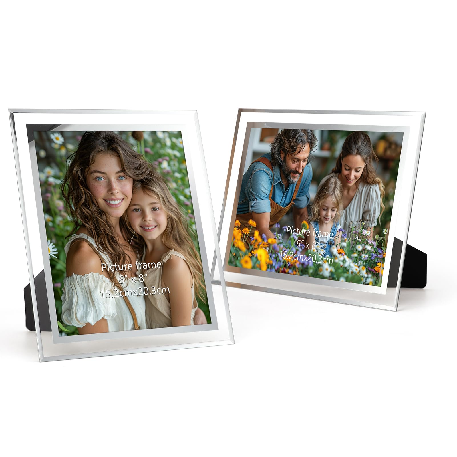 Lot de 2 Cadres Photo en Verre 15x20 cm - PETAFLOP