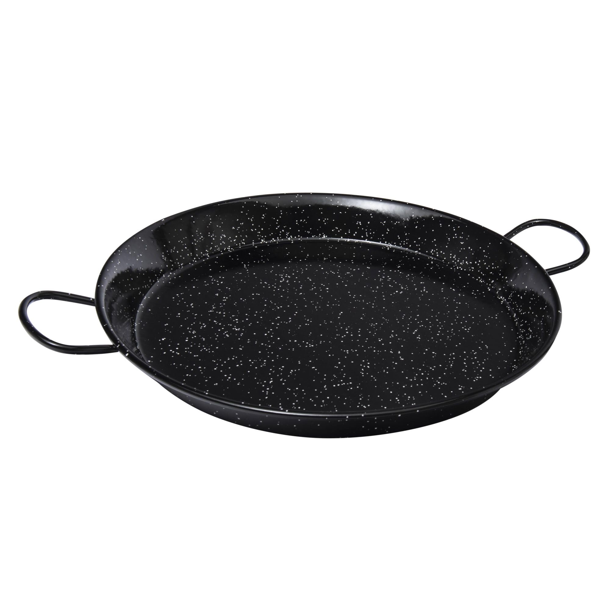 VAELLO - Plat à Paella en Métal Émaillé - Plat de Cuisson Résistant - Accessoire Cuisine Extérieure Facile à Nettoyer - Poêle à Paella à 2 Poignées, Ø 36 cm