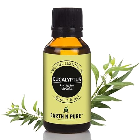 Earth N Pure Eucalyptus Essential Oil ( Nilgiri Oil )100% Undiluted, Natural & Therapeutic Grade with Glass Dropper- For Aromatherapy Diffuser,Massage Therapy, And All Natural Muscle Relaxer(30 Ml)