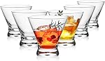 Martini Glasses Set of 4, 8oz Stemless Martini Cocktail Glasses for Margarita, Cosmopolitan, Manhattan, Home Bar, Gimlet, Pisco Sour, Brandy, Crystal Clear
