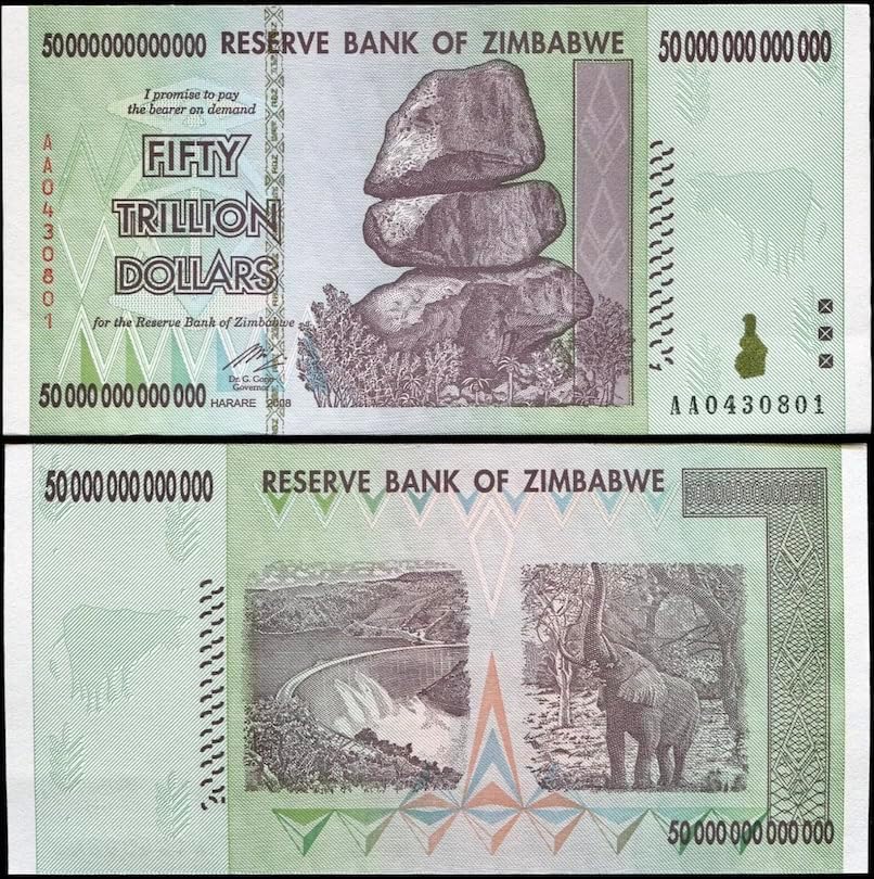 Zimbabwe 50 Trillion AA - P90 Uncirculated