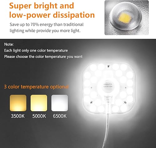 Miniatura 4 de Paquete de 3 luces LED cuadradas blancas frías de 6500 K, kit de reacondicionamiento del motor, 4 pulgadas, 12 W, 1400 lúmenes, 85  265 V, panel de