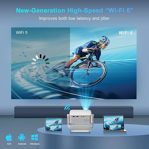 Miniatura 6 de Proyector inteligente con aplicaciones integradas, enfoque eléctrico, Keystone automático, Salange Android proyector 4K Wifi Bluetooth, mini