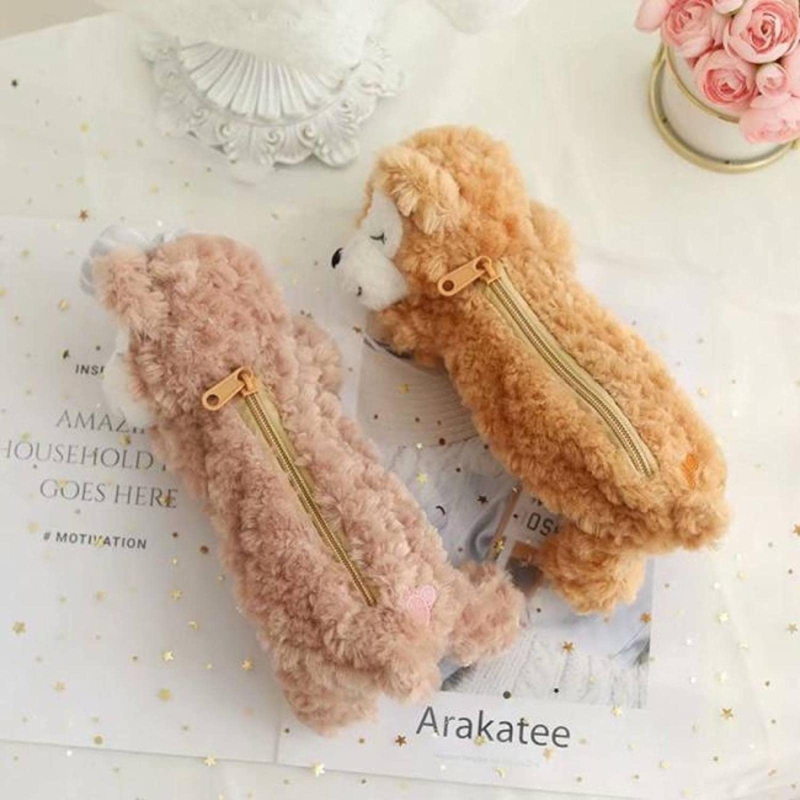Amazon.co.jp: 可愛い ぬいぐるみ ペンケース ペンポーチ 筆箱