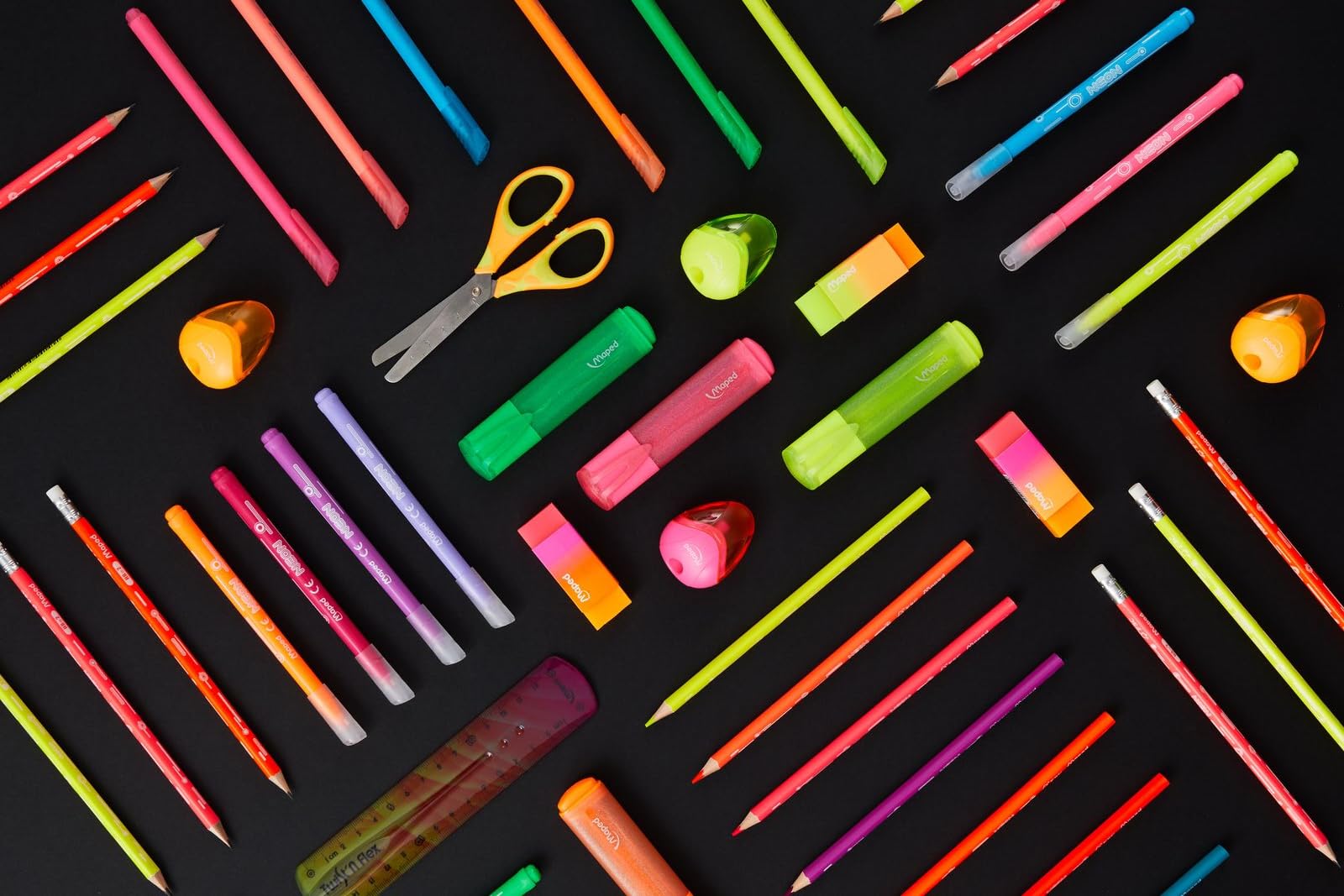 Maped Fluorescent Glitter Highlighters, Chisel Tip, Long-Lasting Highlighters for School Lettering - Image 3