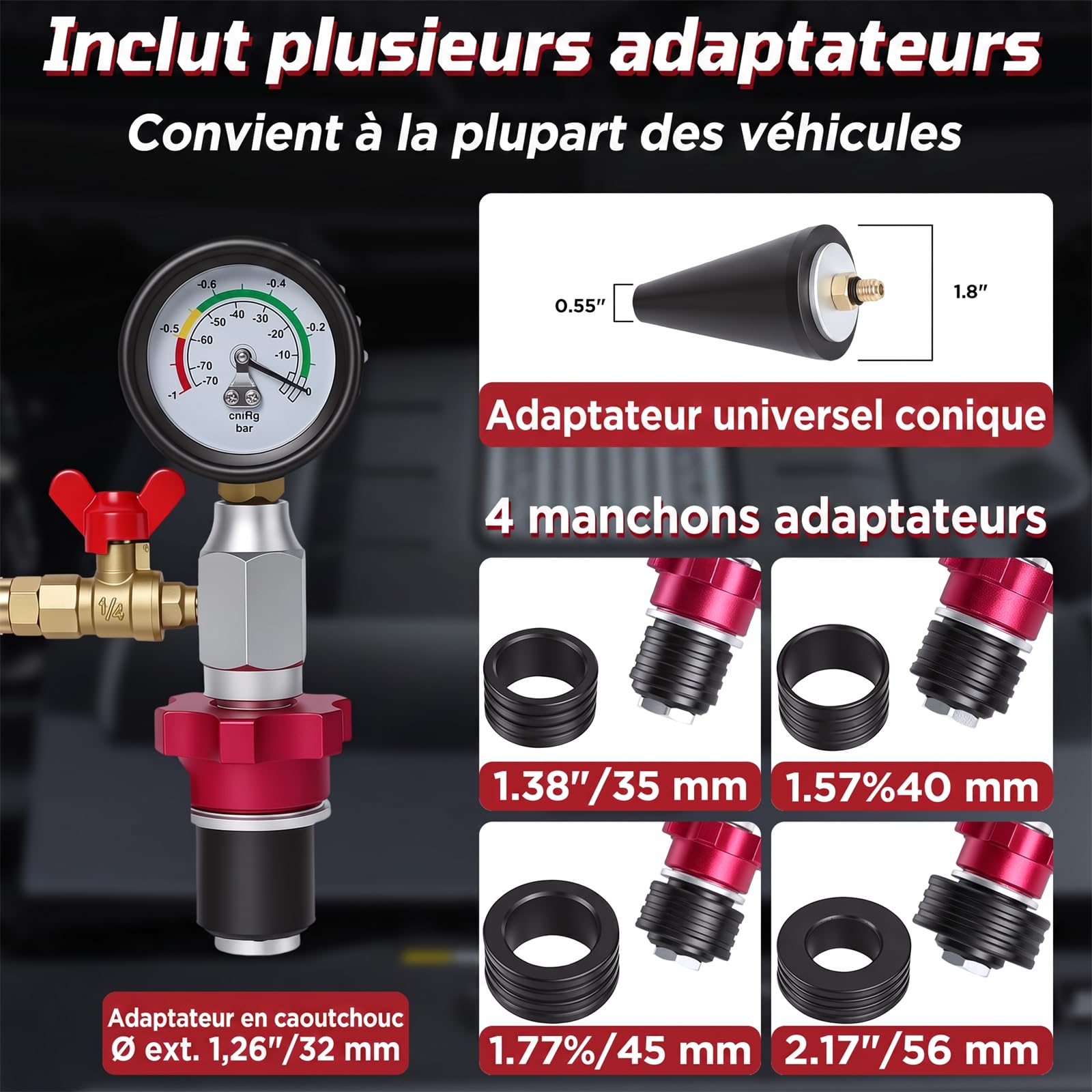 KAISAL Kit de purge et de recharge de liquide de refroidissement pour voiture