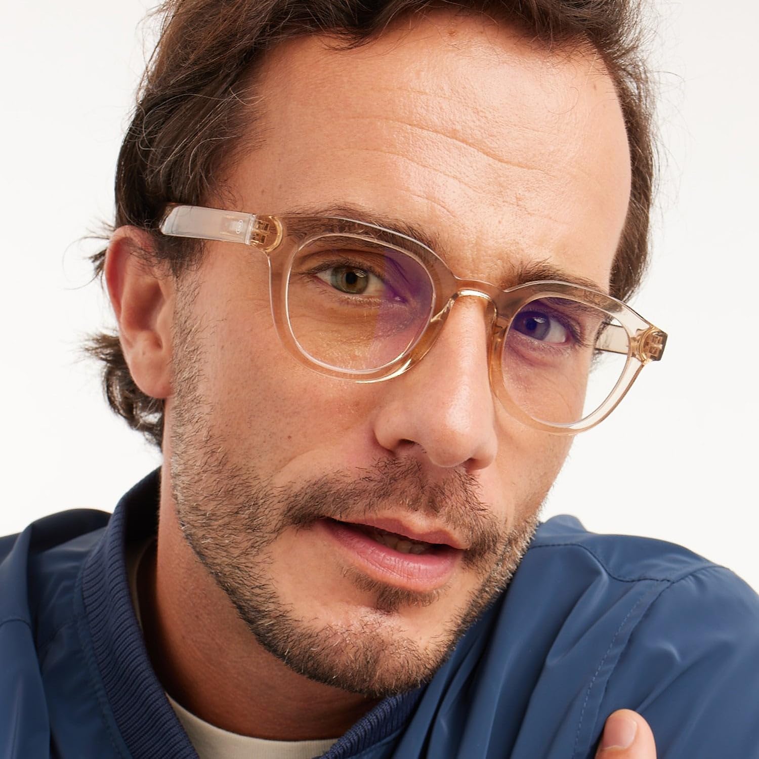 Barner Gafas de diseño con filtro de luz azul, cuarzo rosa Andy + 2.0 - monturas ligeras TR90, diseño moderno