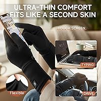 Vista 3 de Guantes térmicos para hombres y mujeres, guantes eléctricos finos y flexibles recargables con batería de larga duración para escribir