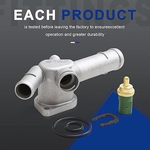 Miniatura 6 de 06A121132 059919501A Brida de refrigerante de agua de aluminio y sensor de temperatura del motor Remitente compatible con Audi A3 VW Golf Bora Polo