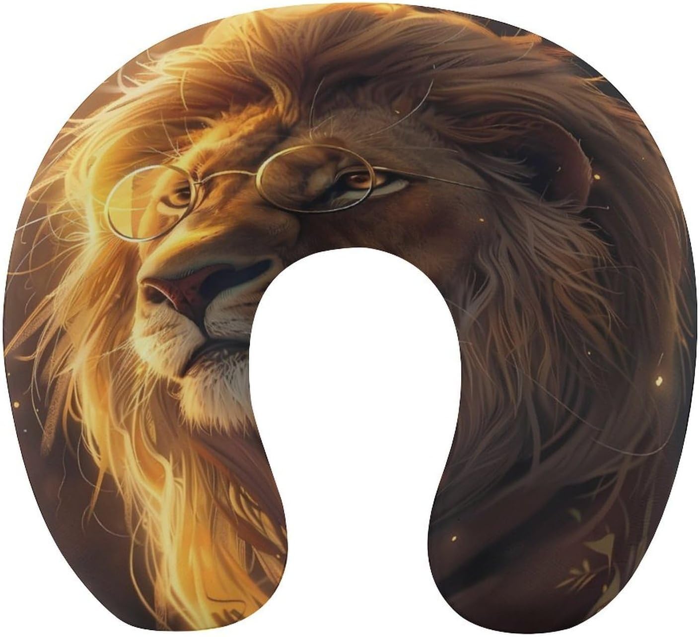 Cool Lion Paninting Travel Pillow U Shape Neck Pillow Washable Pillowcase for Sleeping Chair