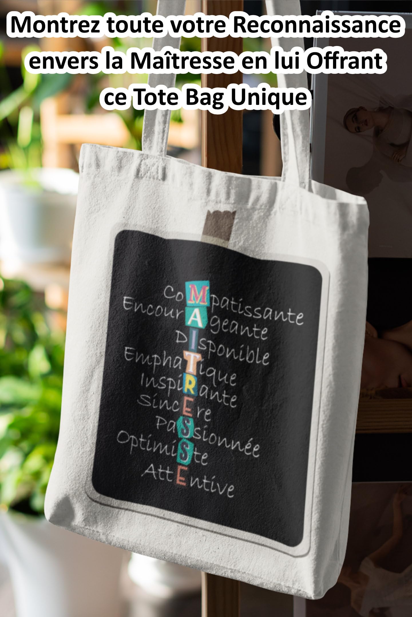 Zinello Design, Tote Bag with Word Games to Give to the Teacher, End of Year Gift Idea Christmas, Atsem Pouch - Image 4