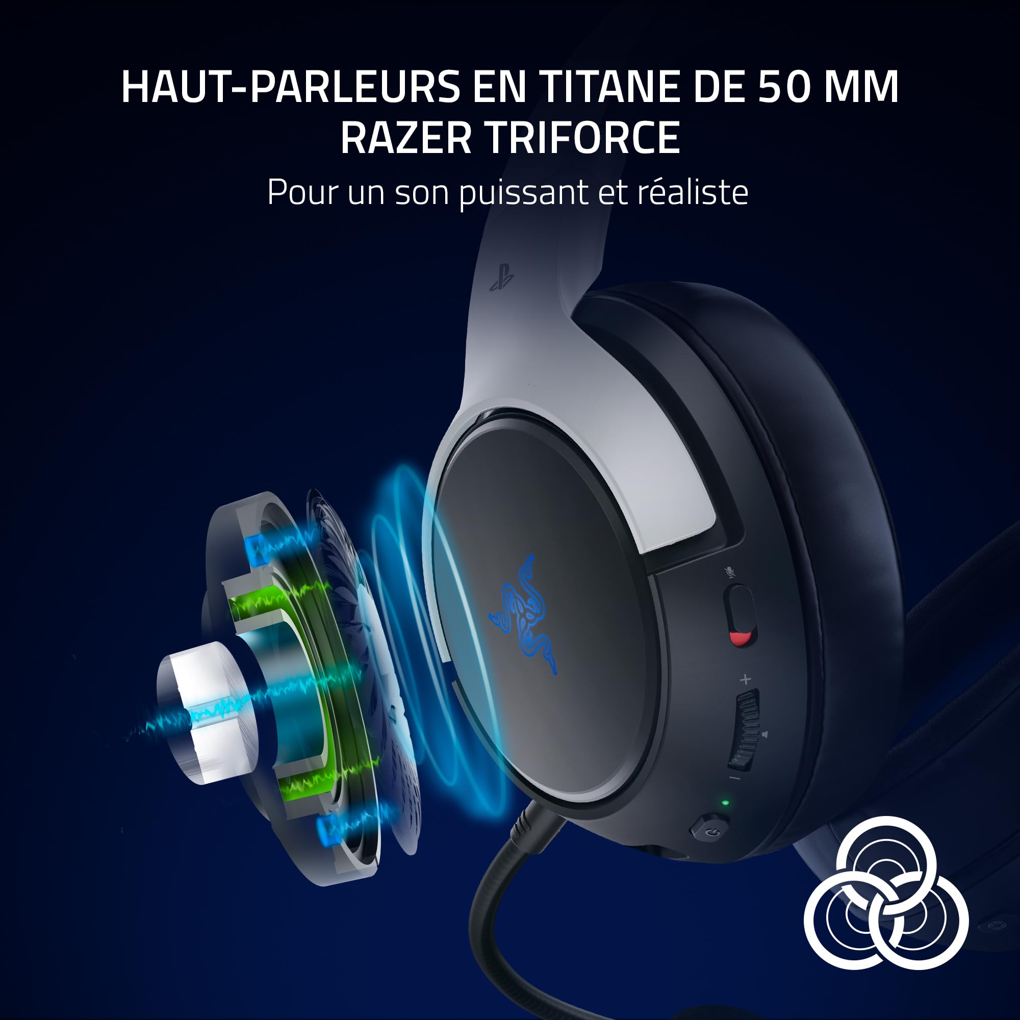 Razer Kaira Pro HyperSpeed - Casque Gaming sans Fil Haptique Multiplateforme (Sans-fil HyperSpeed, HyperSense Haptique, Haut-parleurs Titanium de 50mm) Noir-Blanc