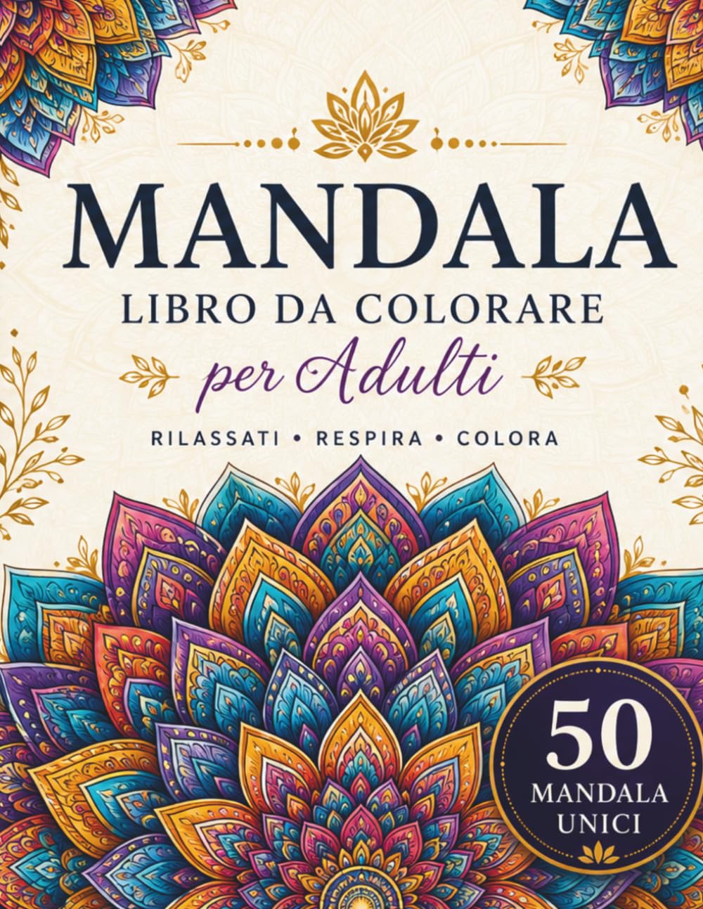 MANDALA: Libro da colorare per adulti: 50 Mandala unici per il relax, la creatività e la meditazione (Mandala World)