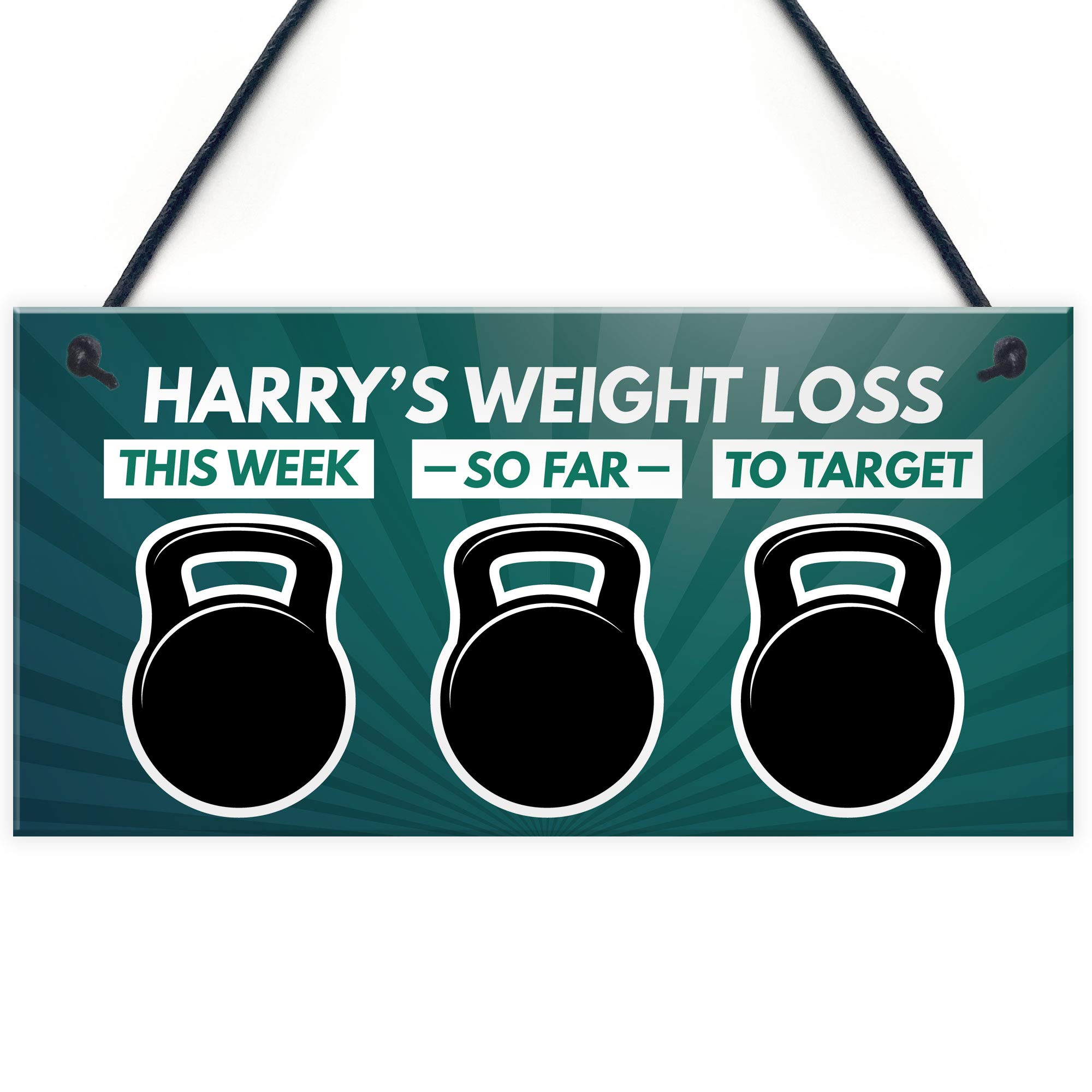 Red Ocean Personalised Weight Loss Sign Motivational Inspirational Gift Weight Goal Tracker Gift For Him Her