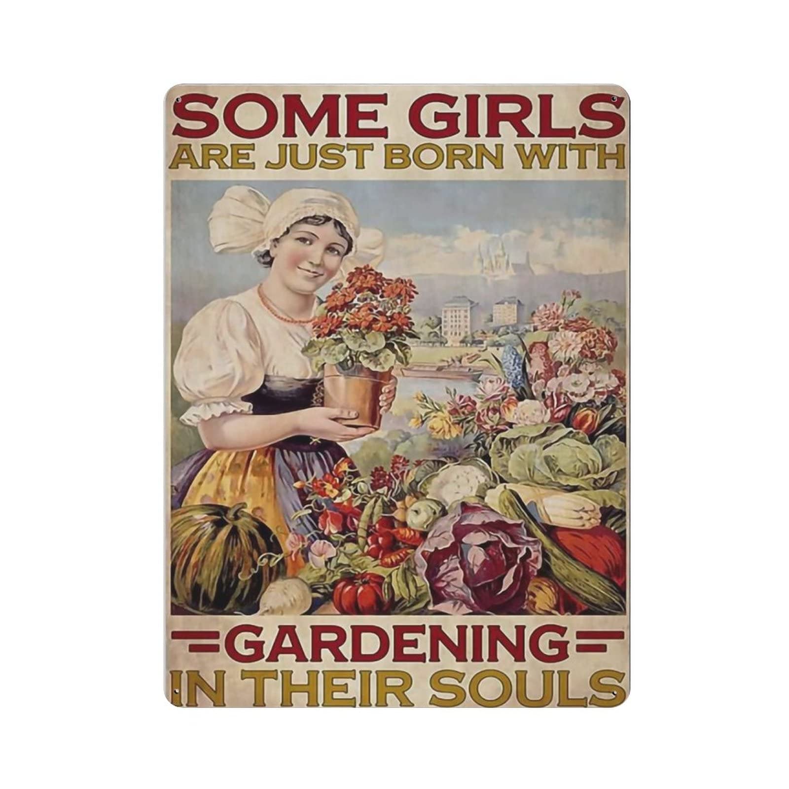 AOOEDM Garden In Their Souls Metal Signs for Garage Man Cave Bar Kitchen Coffee Tin Sign Nostalgic Wall Decor Signs Vintage Retro Poster