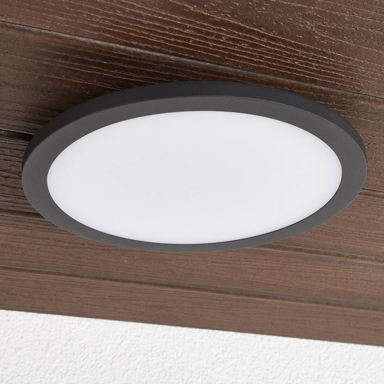 Lucande Plafoniere LED con sensore di movimento (Moderno) colore Nero, in Alluminio lampadina inclusa lampada da esterni per giardino terrazzo balcone e casa plafoniera