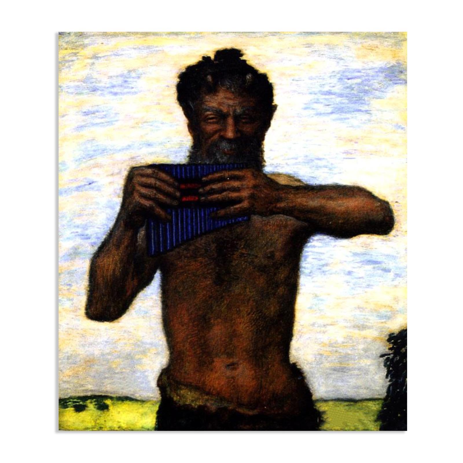 Hau3sh3a Unframed Franz Von Stuck Wall Art Print Pan Franz Stuck Painting Reproduction Artwork Abstract Classic Wall Decor For Living Room Bathroom Office 90X70cm(36X28in) Frameless