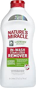 Nature&#39;s Miracle Laundry Boost In-Wash Stain &amp; Odor Remover, 32 Oz, Stain and Odor Removing Additive For All Washing Machines