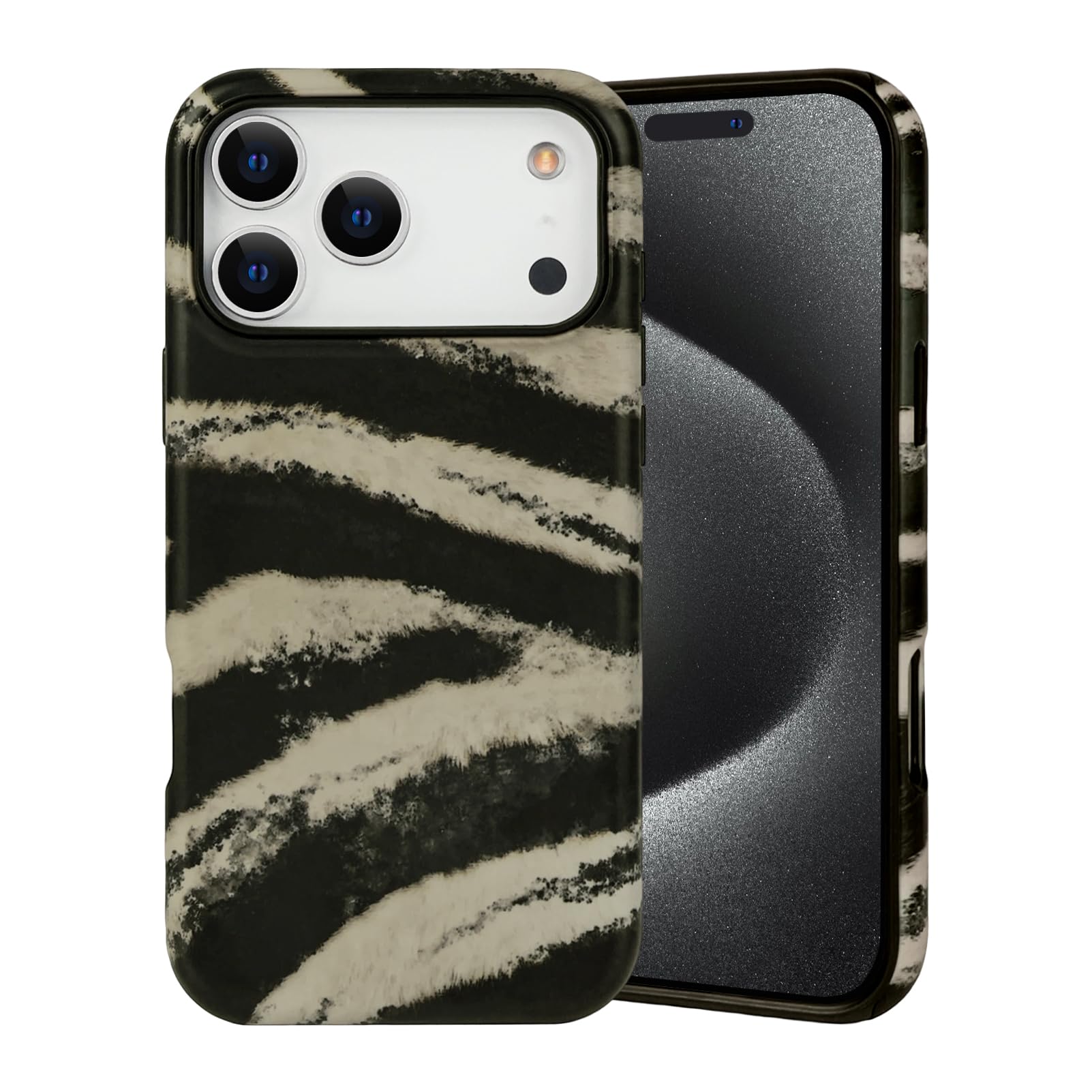 Coque iPhone 17 Pro Max zèbre noir et blanc antichoc double couche - 8