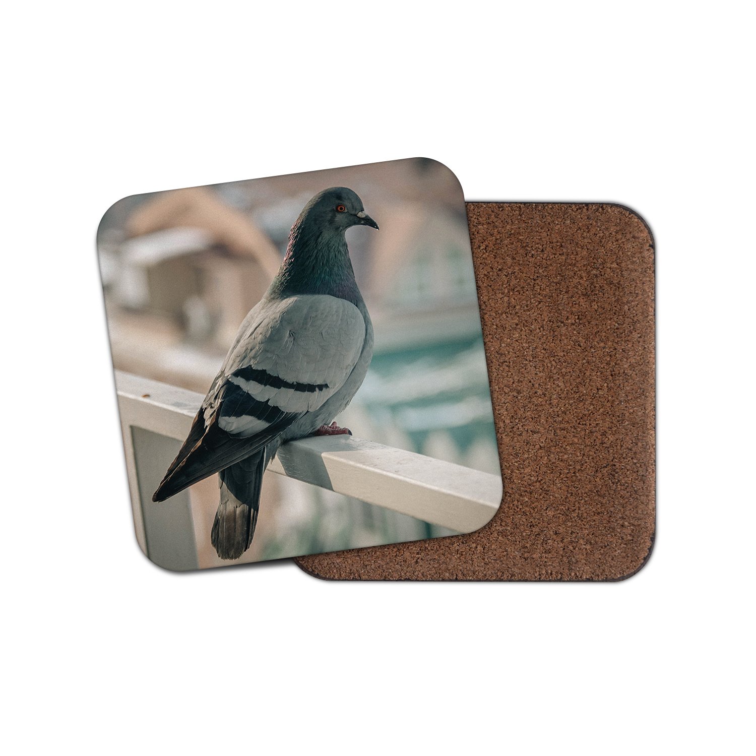 Destinationvinyl Multicolor 1 X Pigeon Cork Backed Drinks Coaster - Bird Birds Lover Dad Keeper #8300