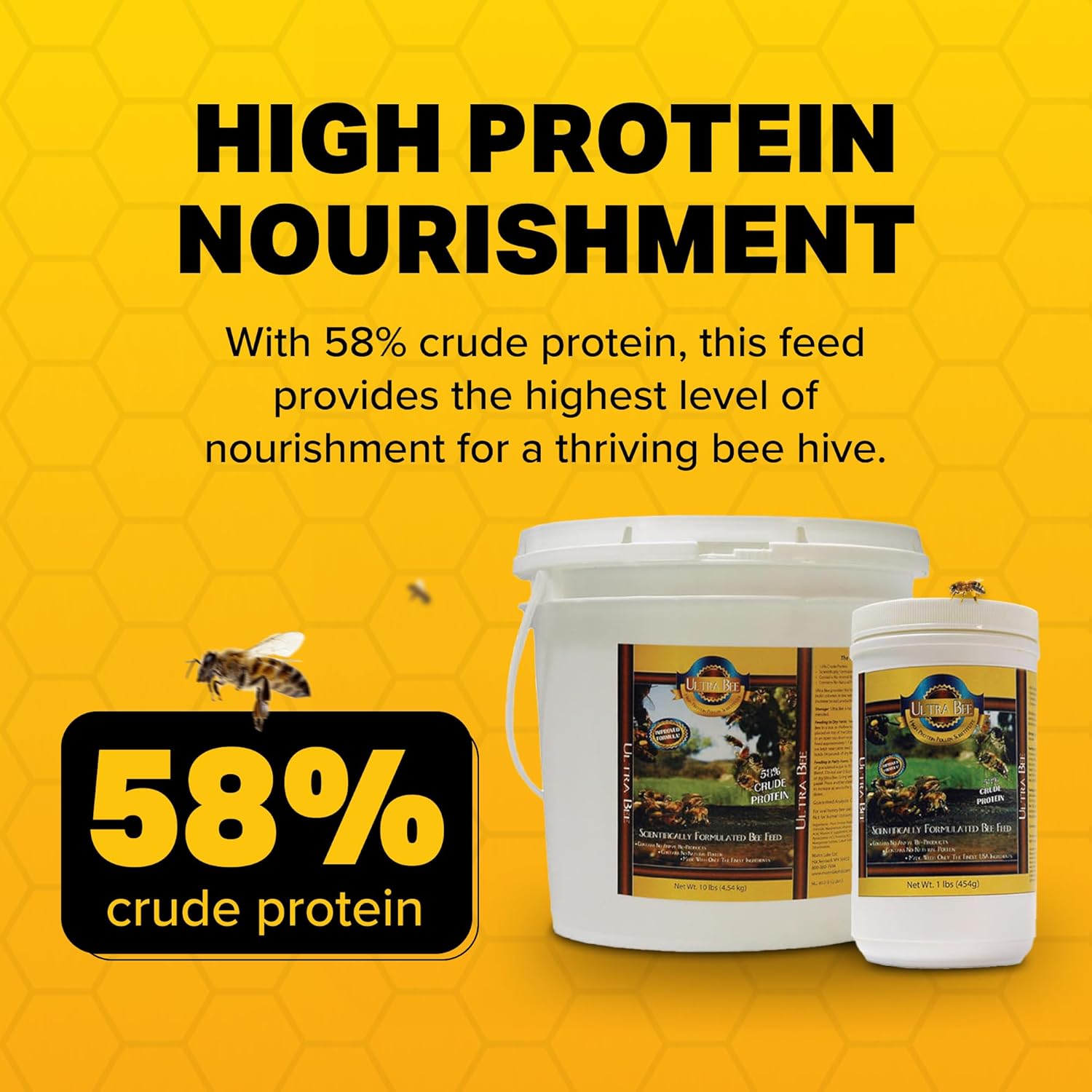 Mann Lake Ultra Bee Pollen Substitute, High-Protein Dry Feed for Healthy Bee Colonies to Support Brood Growth & Vitality, Nutrient-Rich with Vitamins and Amino Acids, No Animal by-Products, 10-Lb - Image 3