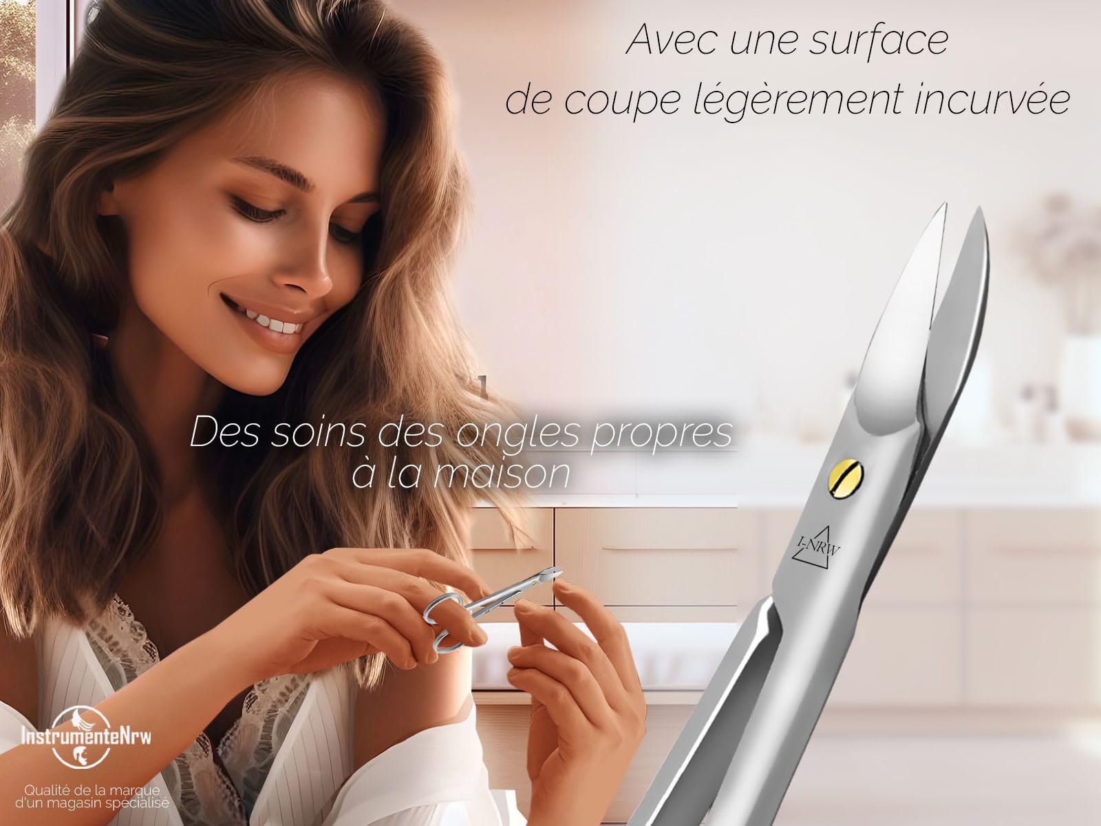 Ciseaux à ongles pour les pieds Acier inoxydable Manucure Pédicure avec lame incurvée tranchante pour le soin des pieds 10,5 cm