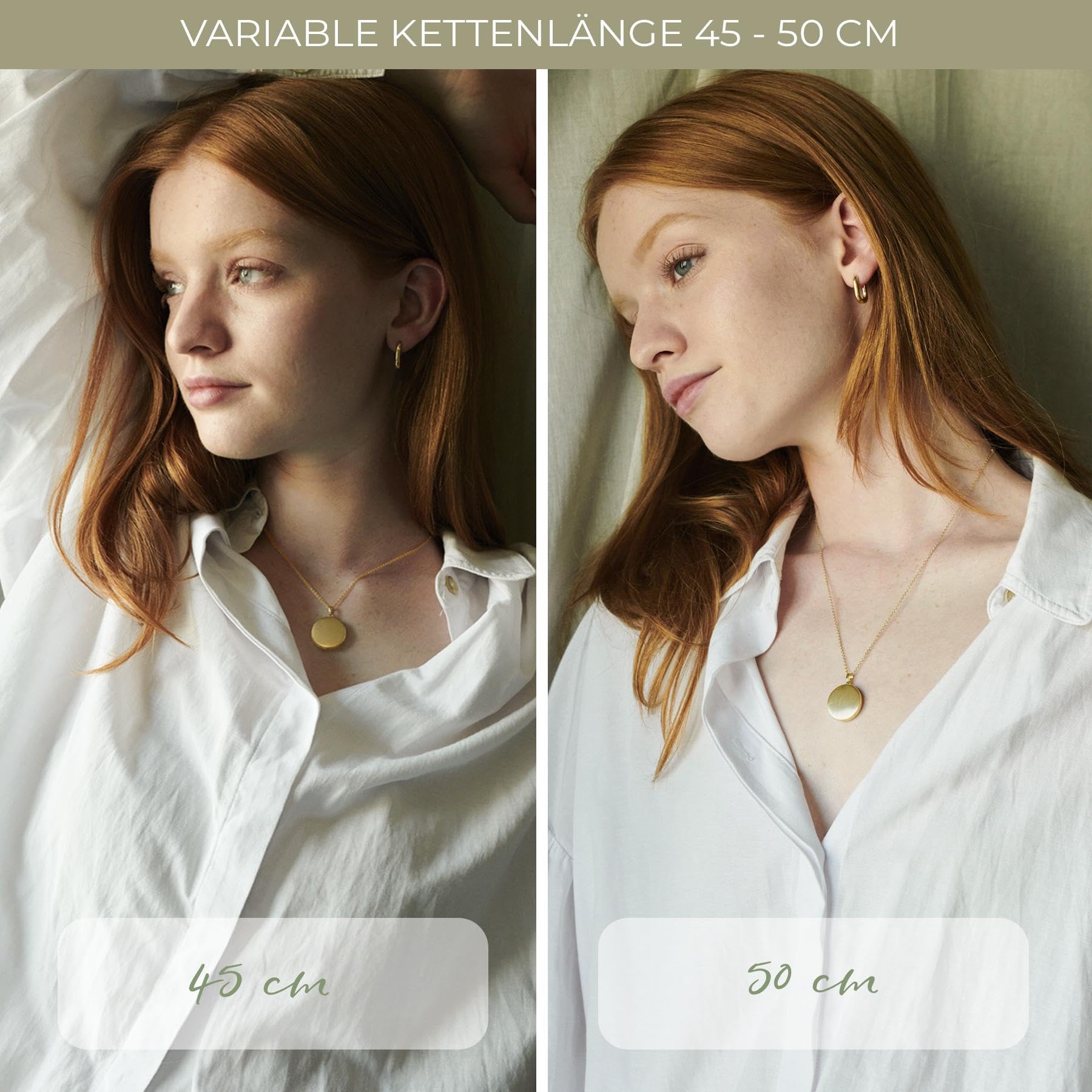 Damen Medaillon rund zum Öffnen für Bilder in Silber 925 und vergoldet | Gold / Rosegold, Kette 45-50cm, Foto Upload Service & Gravur, Rundes Medaillon aufklappbar für Frauen Mama Freundin