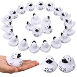 Sotiff 24 Pcs Musical Notes Rubber Ducks Bulk Music Mini Rubber Duckies White Black Float Bath Ducks for Music Party Favor Birthday Decoration Gifts Musical Notes Theme Bridal Shower Supplies