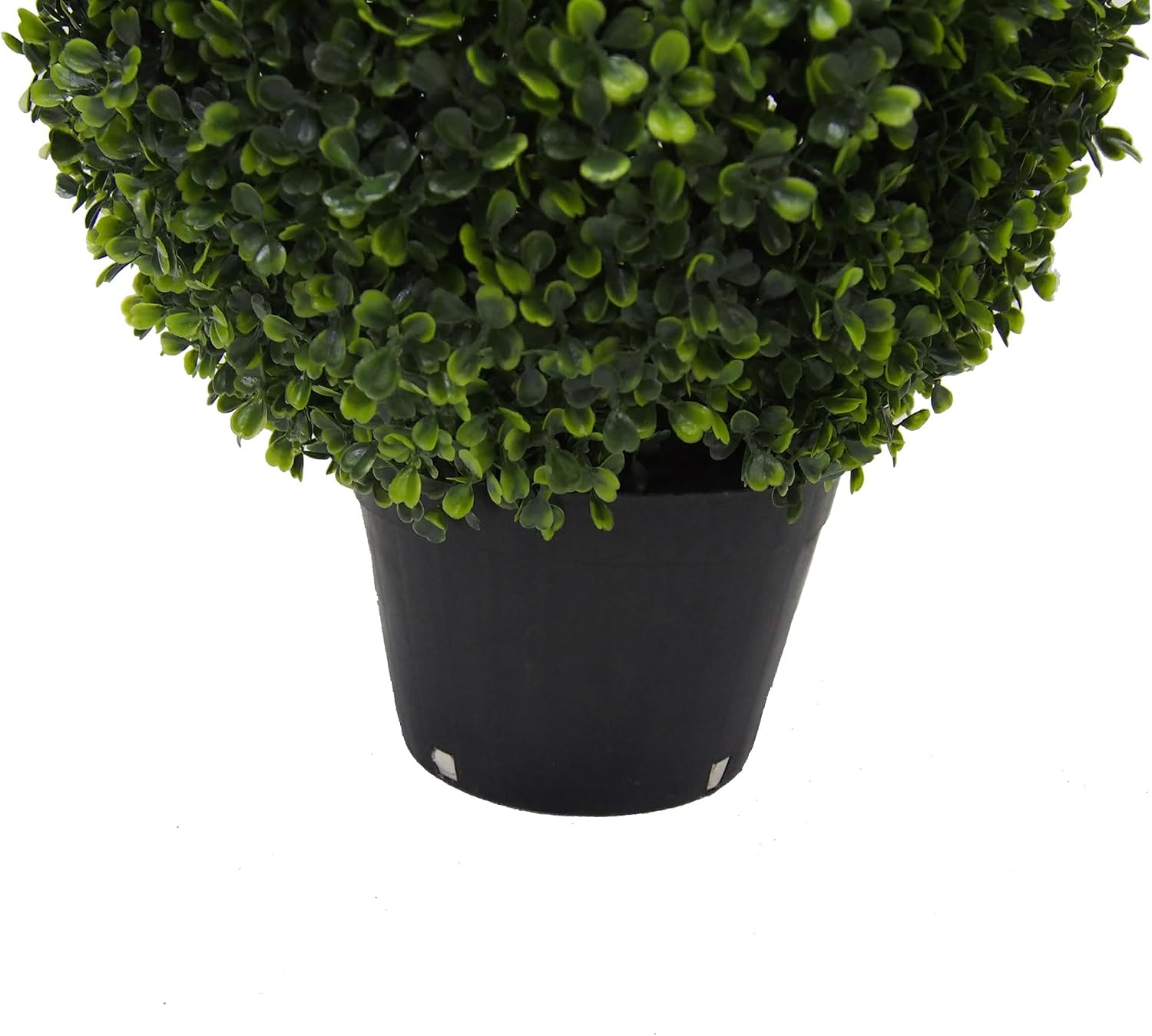Vickerman 24" High X 12" Artificial Wide Boxwood Teardrop Shaped Bush - UV Resistant with Black Insertable Pot - Artificial Topiary for Outdoors - Topiary Trees - Faux Decorative Bush