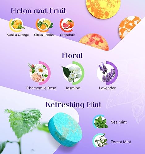 Miniatura 3 de POPCHOSE Vaporizadores de ducha para aromaterapia, paquete de 8 tabletas de ducha para bombas de baño, cuidado personal y relajación de spa, regalos