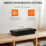 Suntiko 6-Sheet Strip Cut Portable Home Paper Shredder no Basket | Extendable Arm Fits Waste Baskets, 3-Min Continuous Shred, 4-Mode Anti-Jam, Overheat Protection Compact Shredder
