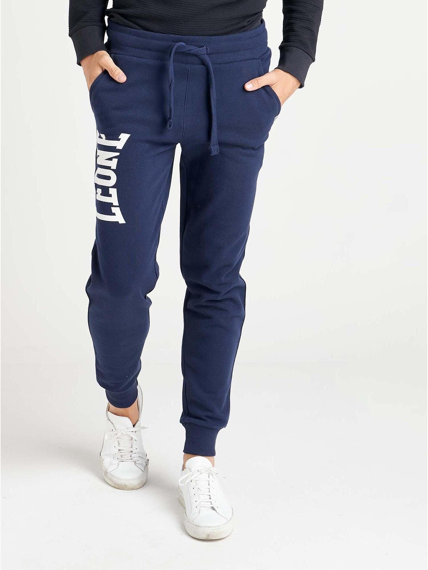 LEONE - Man Fleece Pants - Navy Blue (10), S