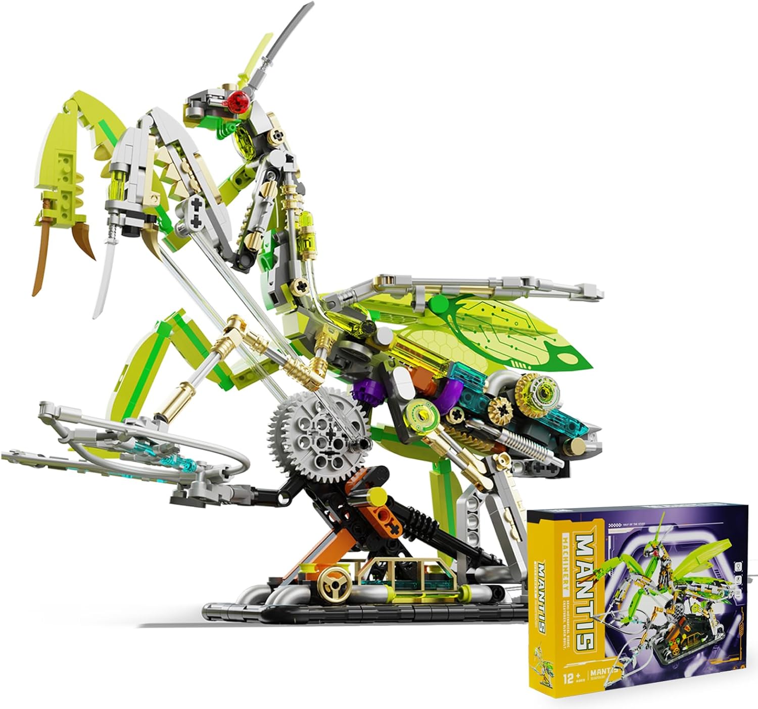 Ideas Mechanical Praying Mantis Building Set with Light,Collectible Set for Adults, Compatible with Lego Animal,Authentically Detailed Build and Display Model for Home or Office Décor (999PCS)
