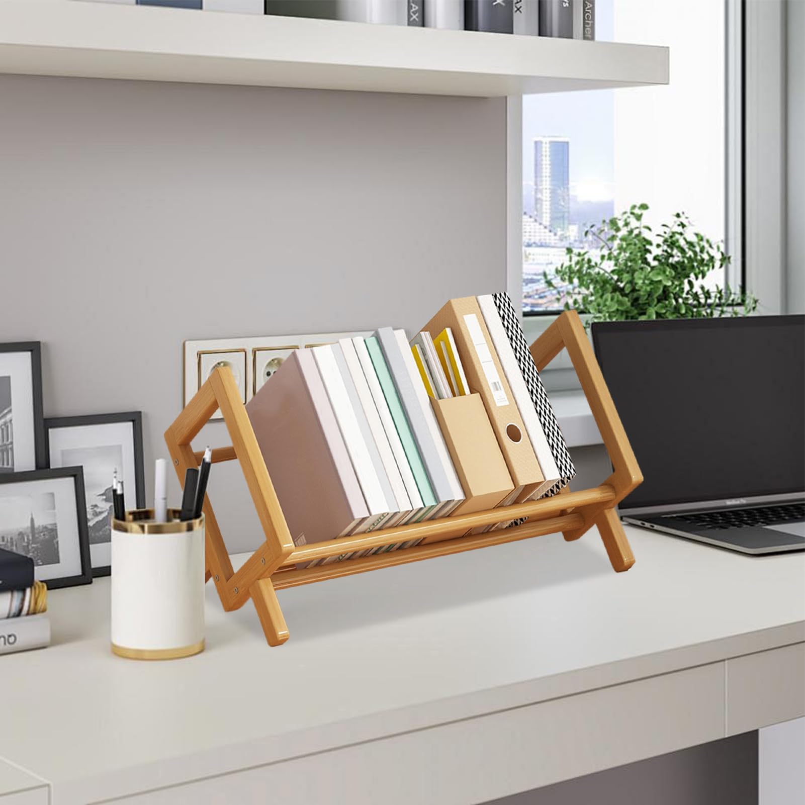 Soporte inclinado para libros, estantería de varios niveles para libros de texto escolares, pequeños accesorios de papelería y oficina, soporte de exhibición inclinado para dormitorios