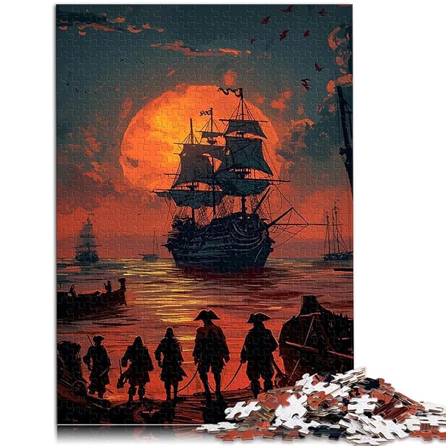 Foto 2 de 6 de Puzzle de 1000 Piezas para Adultos Paisaje de Barco Pirata Matar el Tiempo en Vacaciones en casa Juego…