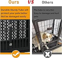 Vista 2 de Jaula indestructible para perros de 44 pulgadas, resistente y resistente, a prueba de escapes, para perros grandes y medianos, de acero a prueba