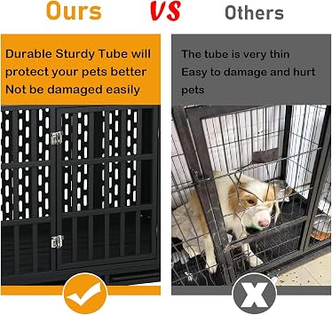 44 Inch Heavy Duty Dog Crate for Large Medium Dogs