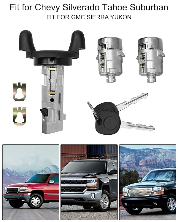 Ignition Switch Lock Cylinder and Pair Front Door Lock Cylinder with Keys by WUMZIJ - Used condition - Image 2