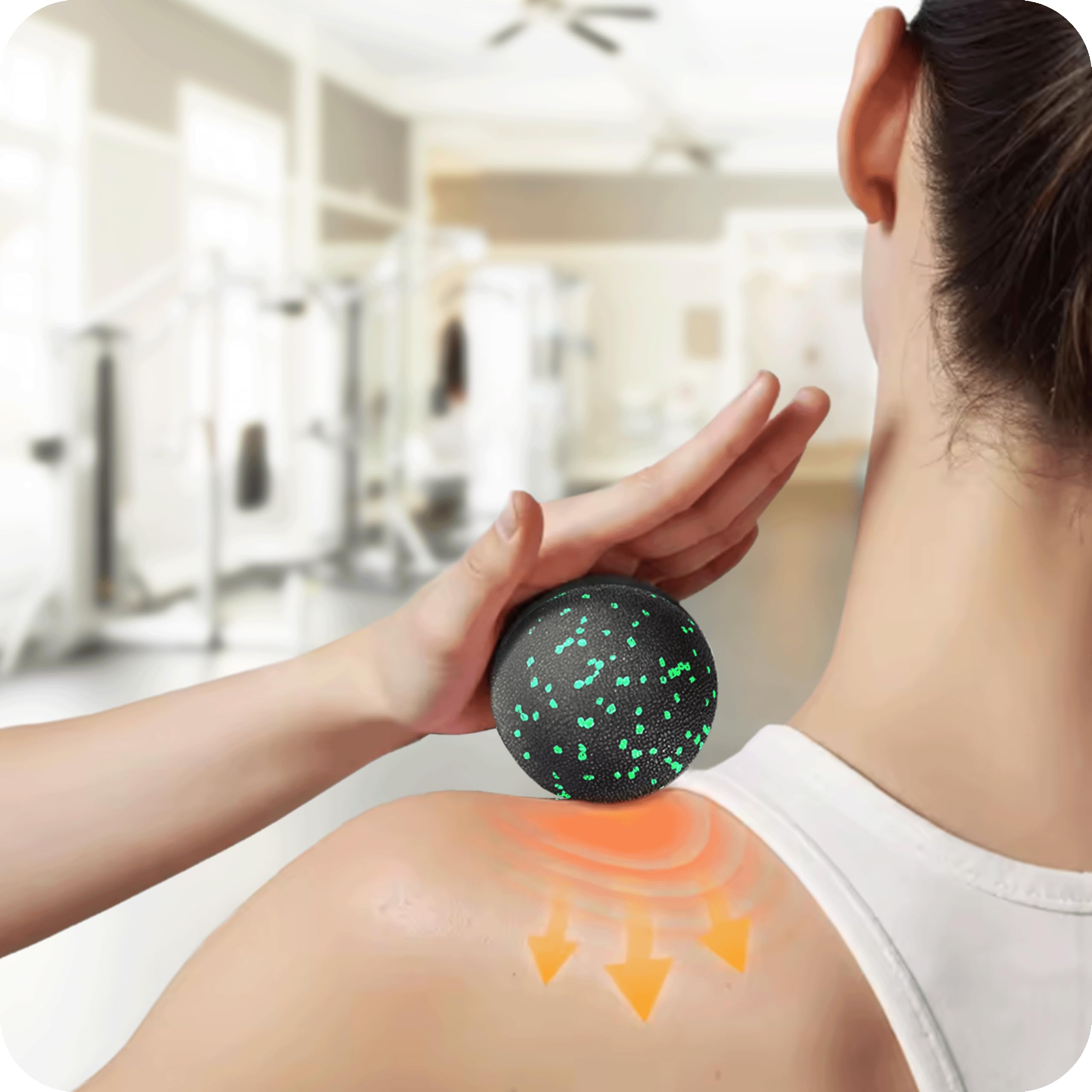 KRUMAD Set per massaggio fasciale – Roller, duoball e palla EPP, ideale per massaggi muscolari, schiena, colonna vertebrale e gambe, accessori per yoga, pilates e allenamento di mobilitazione