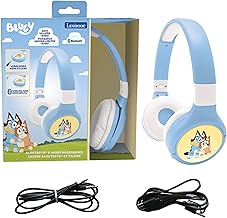 Lexibook, 2 in 1 Bluetooth and Wired Comfort Foldable Headphones with Safe Volume Limitation Bluey Design, HPBT010BY