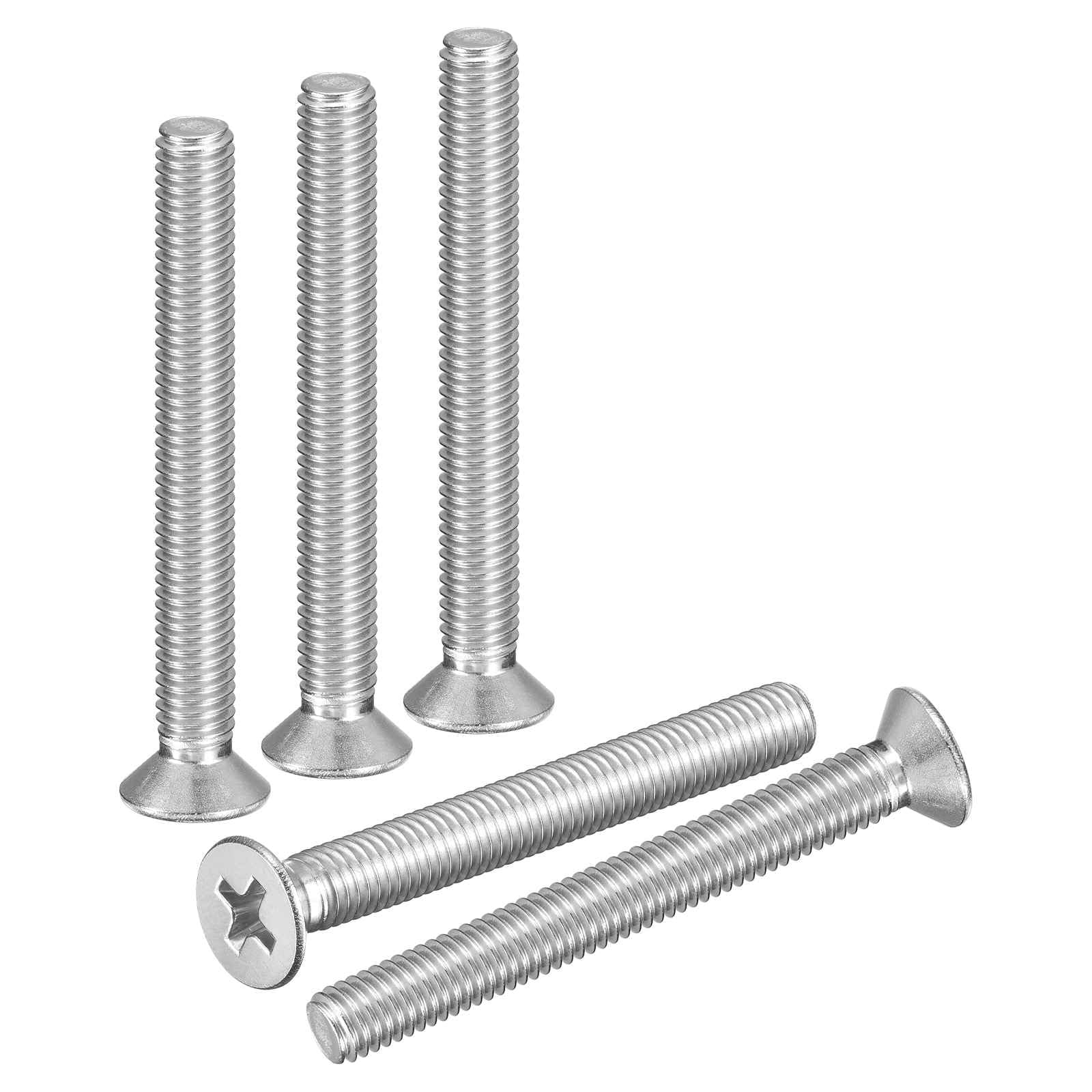 DTGN M5-0.8x45 Flat Head Countersunk Machine Screws - 25pcs - Good for Furniture and Machinery - 304 Stainless Steel Phillips Machine Screws Bolts - Silver — image 1
