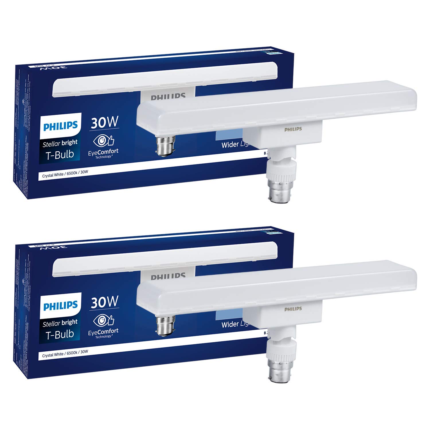 PHILIPS 30-Watts B22 LED White T-Bulb (Pack of 2)