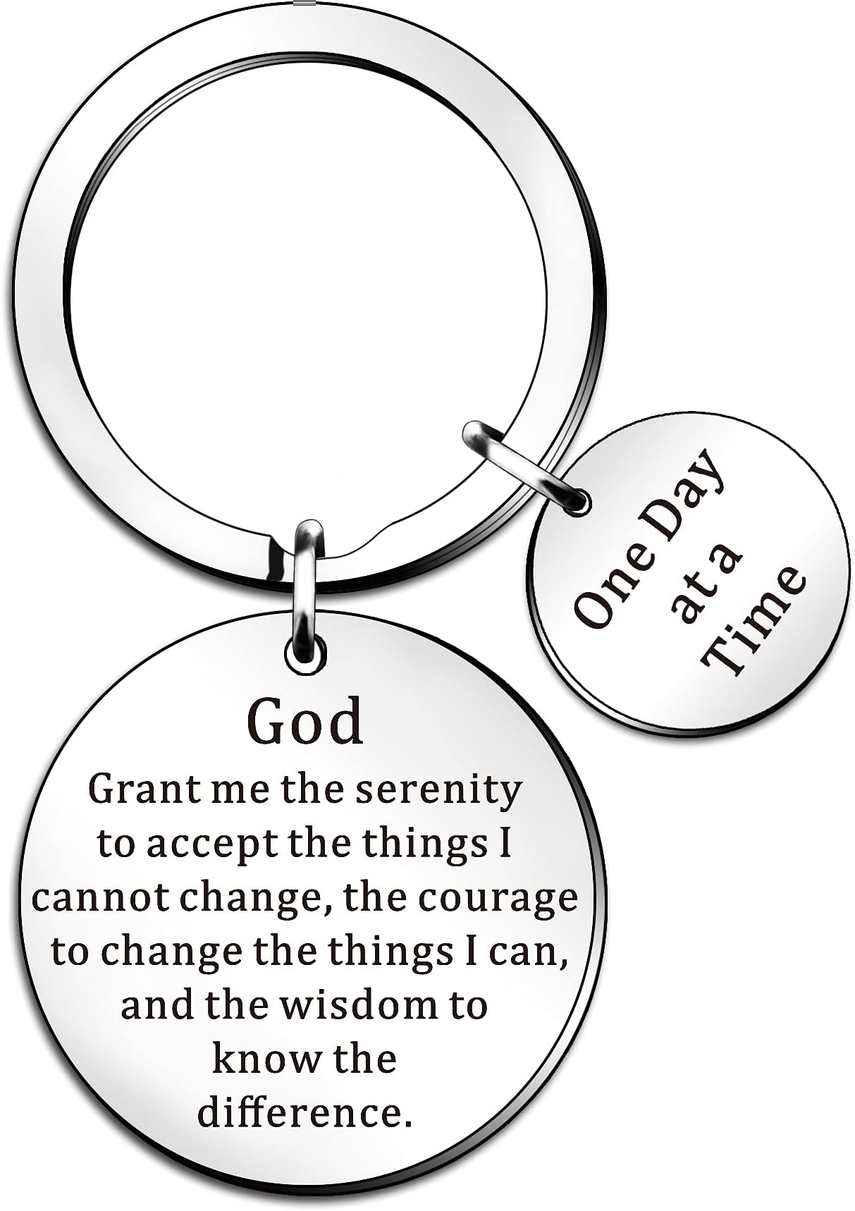 โ Encouragement Gifts Keyring for Men Women Serenity Prayer Dog Tag Sobriety Addiction Recovery AA Gifts Inspirational Gifts for Him Her Birthday Religious Keychain