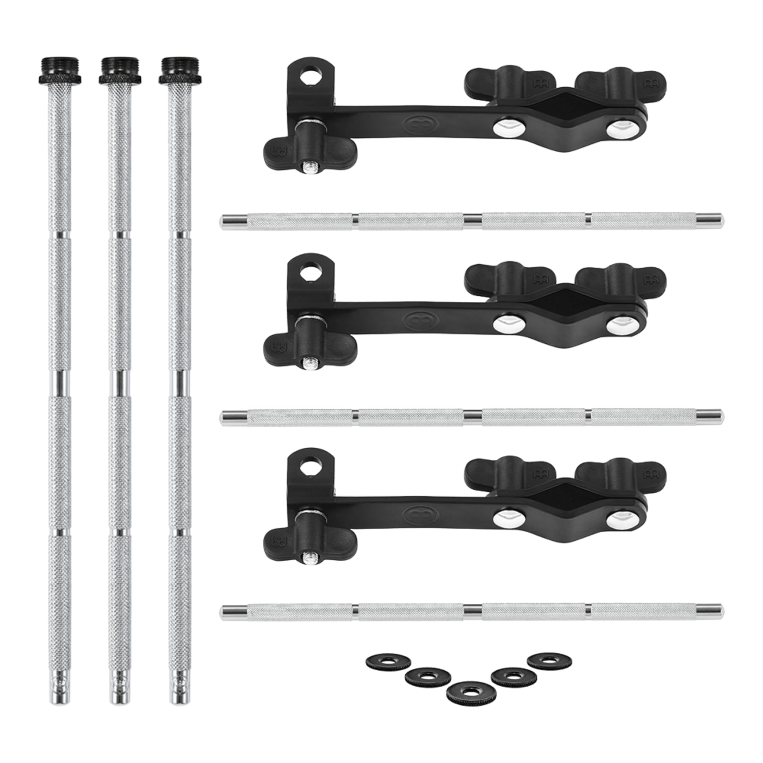 Meinl Percussion Microphone Clamp Set - Mounting Set for Microphone for Cymbal Stands - Steel, Black (MPMCS)
