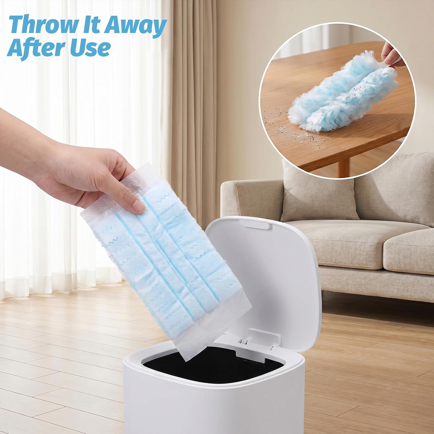 120 Pcs Disposable Heavy Duty Duster Refills, Bulk Electrostatic Duster Refills Microfiber Feather Duster for Cleaning Blinds Electronics Furniture Multi-Surface Dusting, Unscented