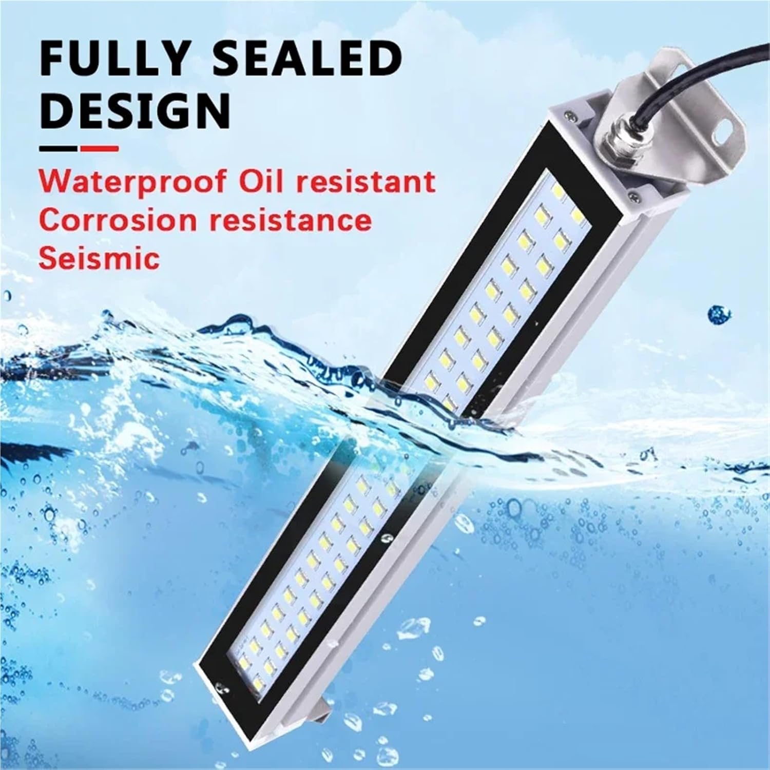 LED 24~230V IP67 Machine Tool Work Light Waterproof Oil-Proof Explosion-Proof Light(L40cm-Cool White,AC110-230v)