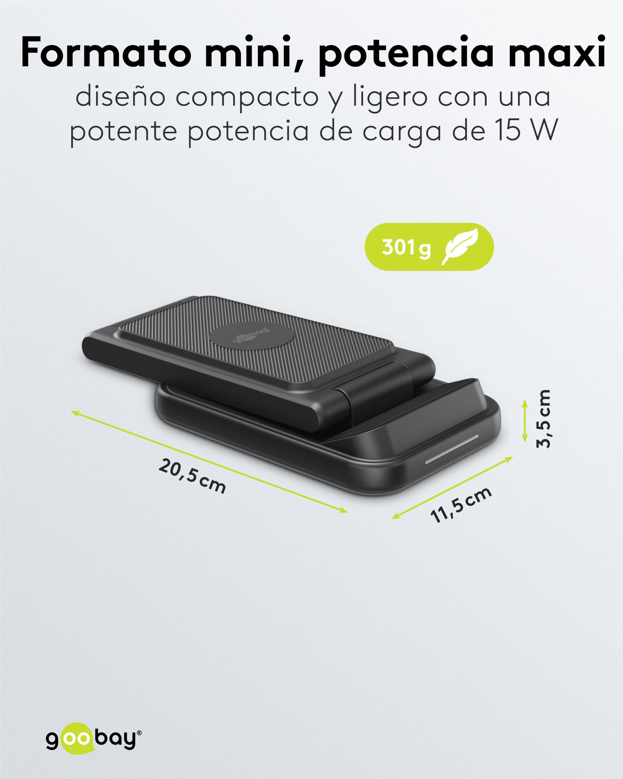 Cargador inalámbrico 3 en 1, 15 W, Qi Cargador para móvil, Reloj y Auriculares